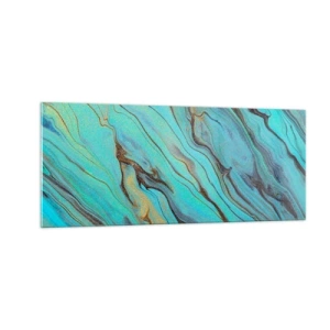 Impression sur verre - Image sur verre - Marée turquoise - 100x40 cm