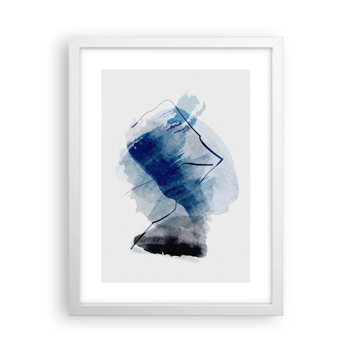 Affiche dans un cadre blanc - Poster - Montagne de glace - 30x40 cm