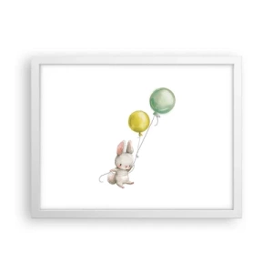 Affiche dans un cadre blanc - Poster - Moi aussi je vole! - 40x30 cm