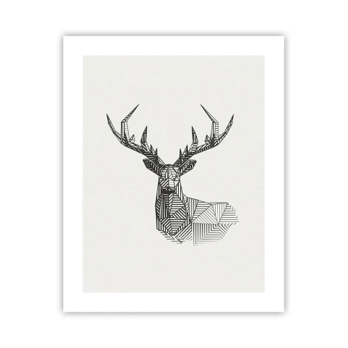 Affiche - Poster - Cerf dans un style cubique - 40x50 cm