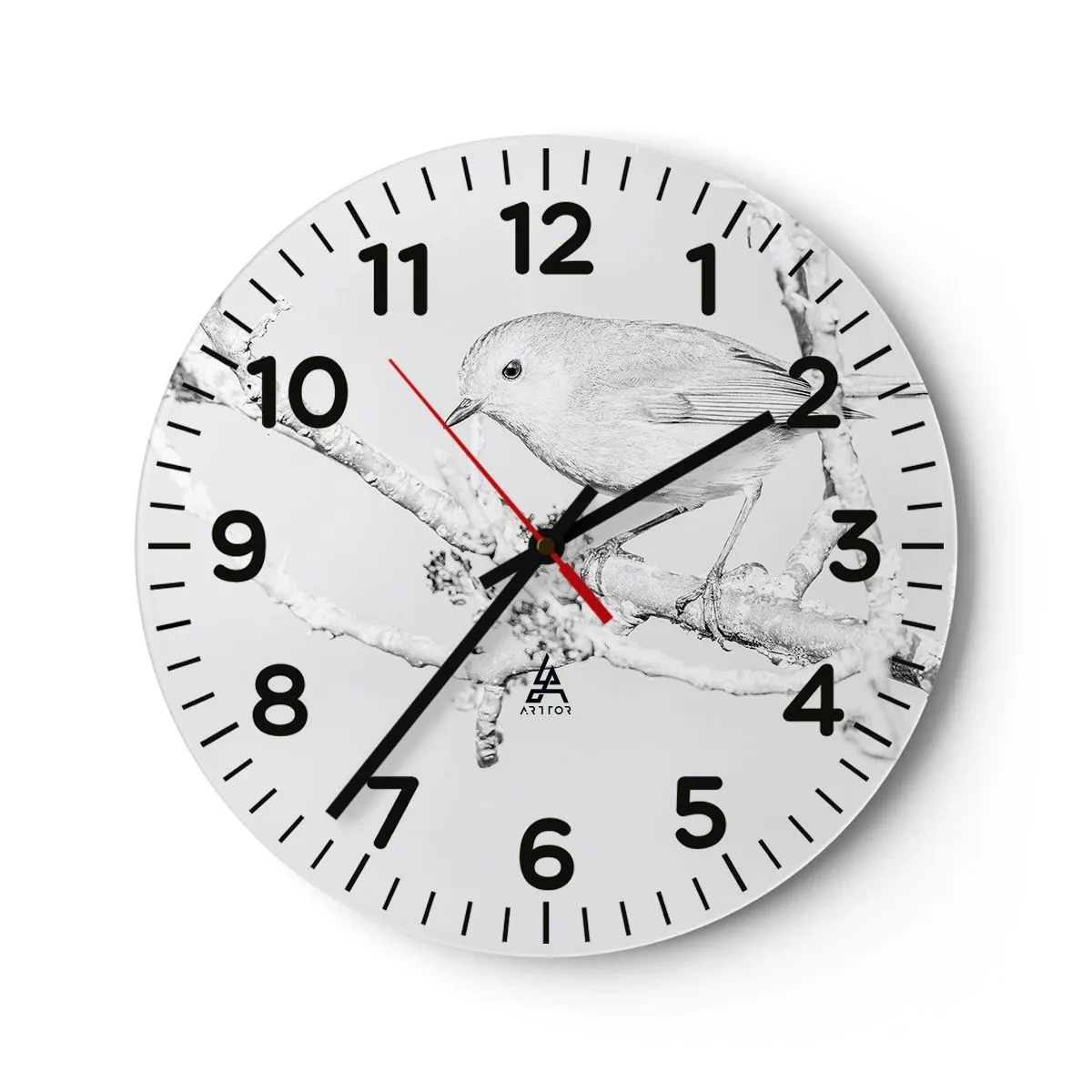 Horloge murale - Pendule murale - Matin d'hiver - 30x30 cm