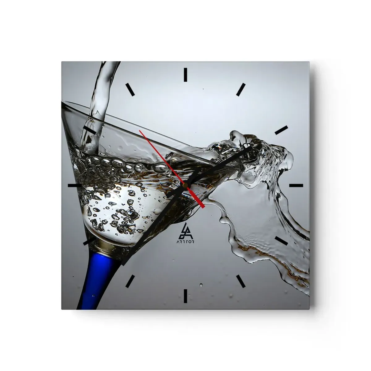Horloge murale - Pendule murale - Eau cristalline dans un verre cristal - 40x40 cm