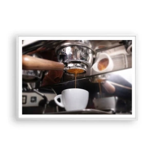 Affiche dans un cadre blanc - Poster - Bon moment de la journée - 100x70 cm