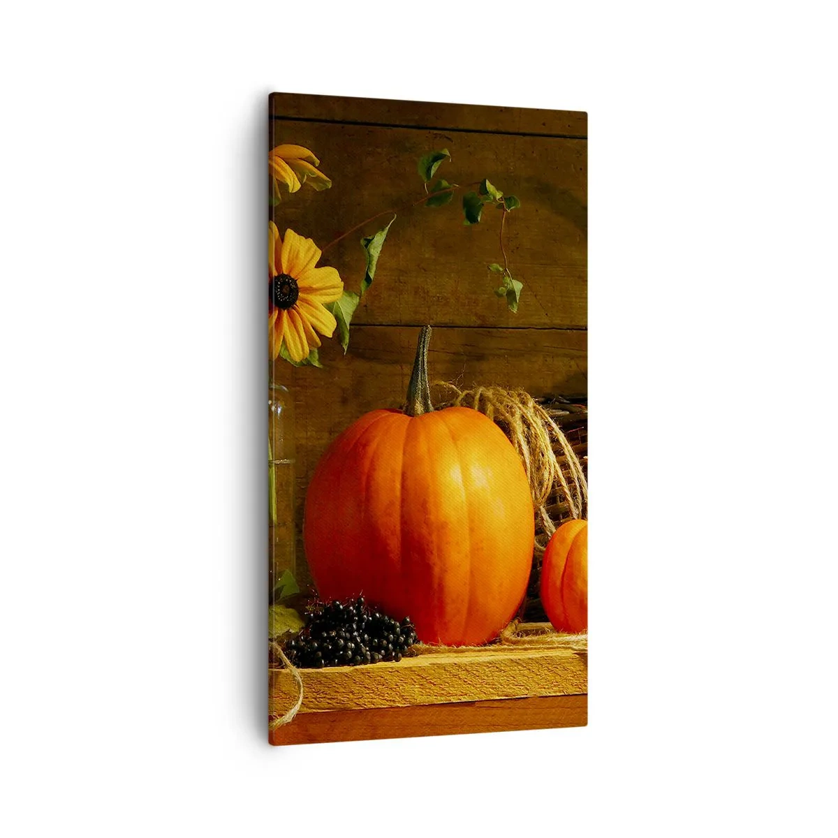 Impression sur toile - Image sur toile - Une composition rustique - cadeaux d'automne - 55x100 cm