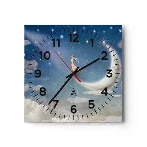 Horloge murale - Pendule murale - Valise bleue - 40x40 cm