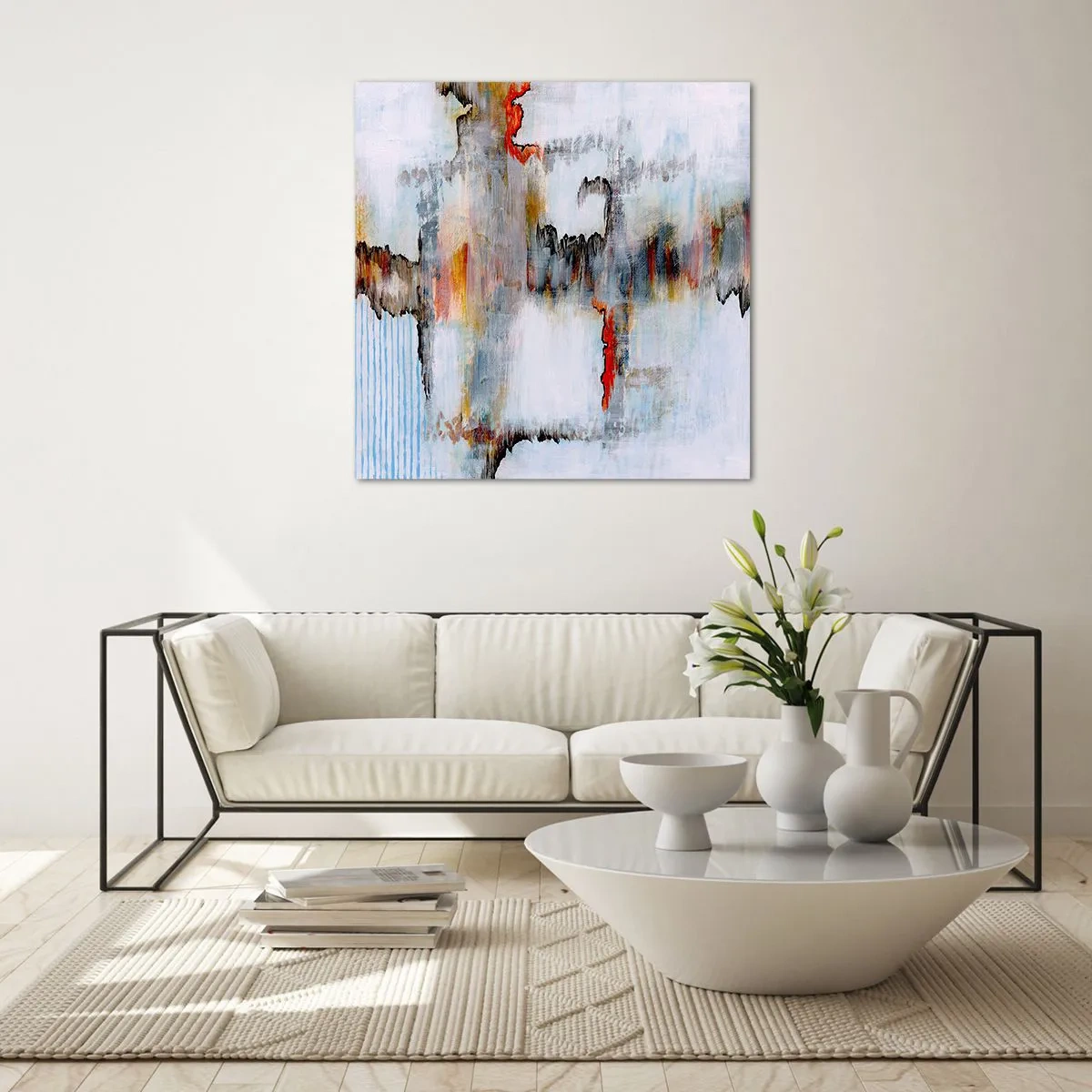 Impression sur verre - Image sur verre - Un bâton sur l'eau - 40x40 cm
