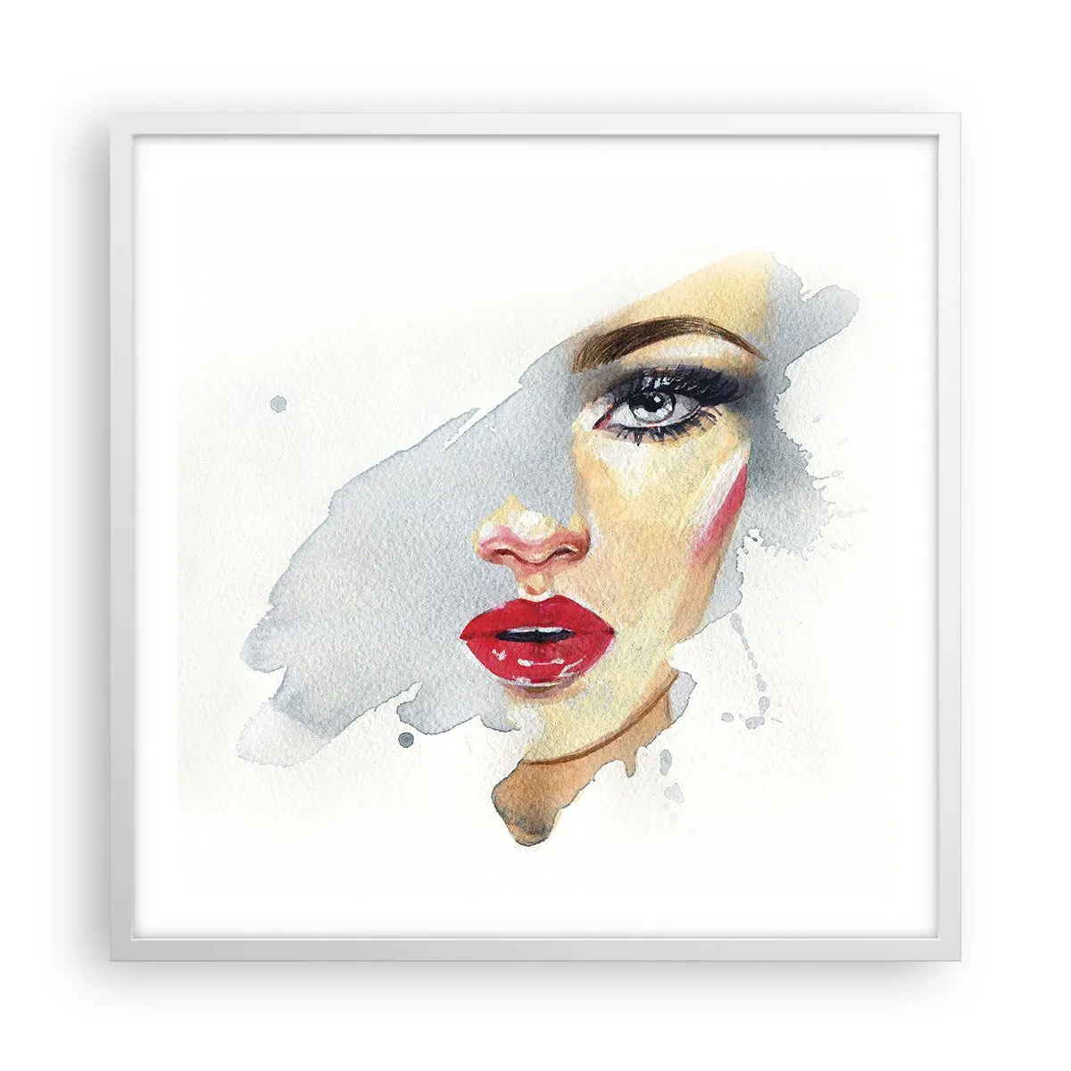 Affiche dans un cadre blanc - Poster - Reflet dans une goutte d'eau - 60x60 cm