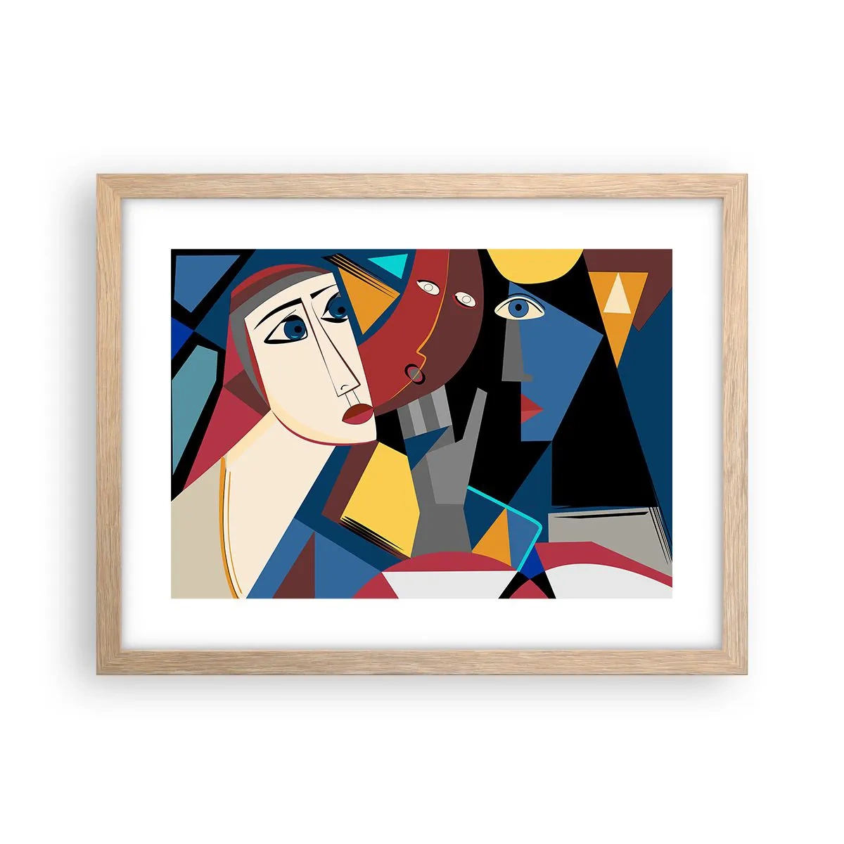 Affiche dans un chêne clair - Poster - Une conversation entre cubistes - 40x30 cm