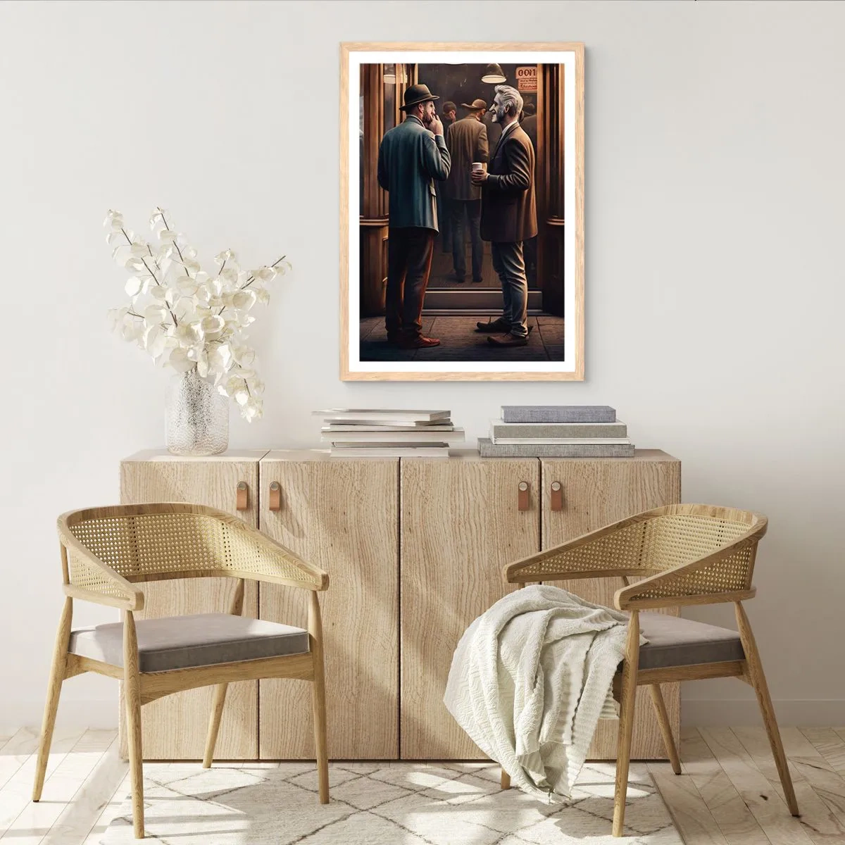 Affiche dans un chêne clair - Poster - Bon moment de la journée - 70x100 cm