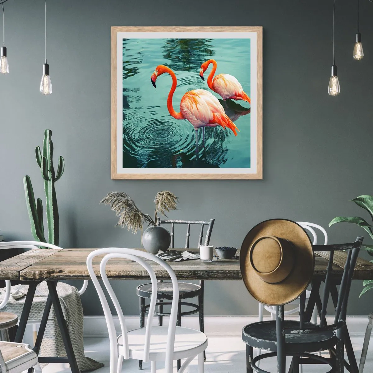 Affiche dans un chêne clair - Poster - Nous sommes à la mode maintenant - 50x50 cm