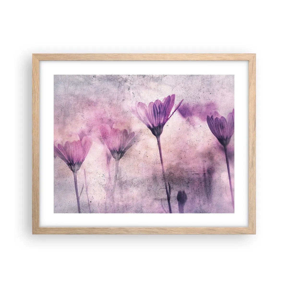 Affiche dans un chêne clair - Poster - Rêve de fleurs - 50x40 cm