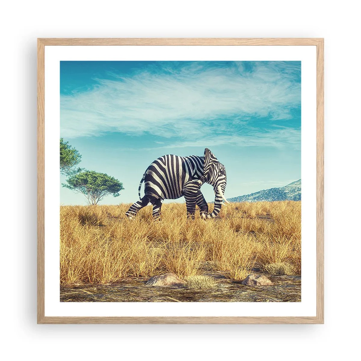 Affiche dans un chêne clair - Poster - Le gris n'est déjà plus à la mode - 60x60 cm