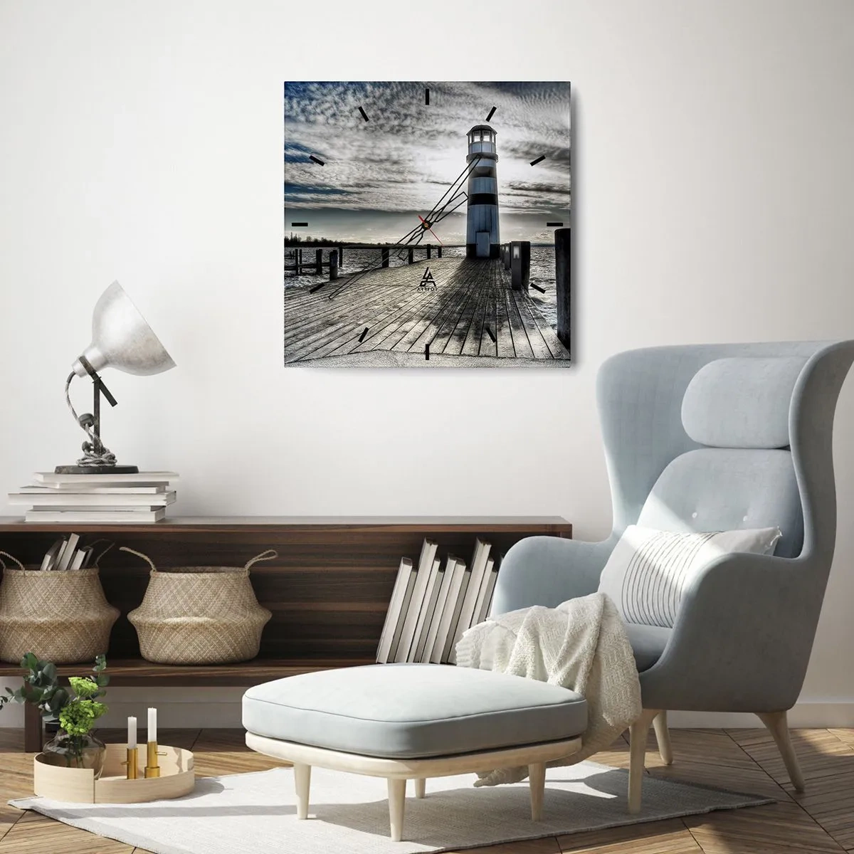 Horloge murale - Pendule murale - Marins, je vous attend - 40x40 cm