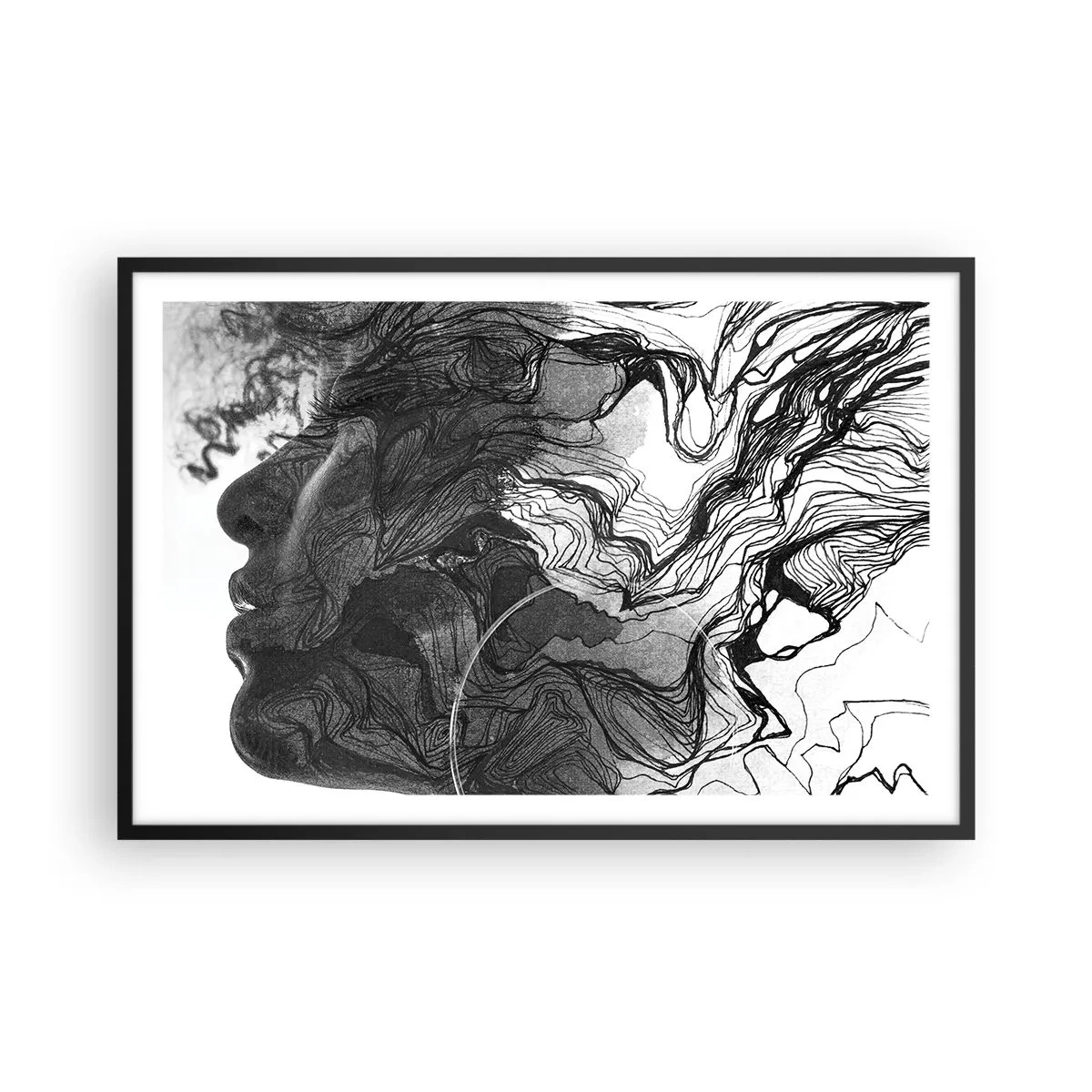 Affiche dans un cadre noir - Poster - Emmêlé dans les rêves - 91x61 cm