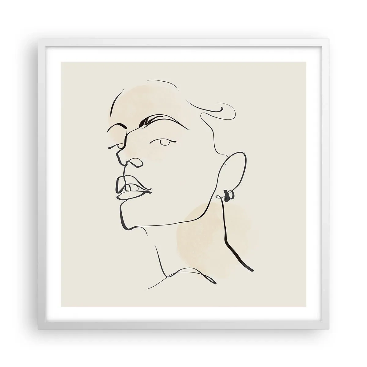 Affiche dans un cadre blanc - Poster - Regard fier - 60x60 cm