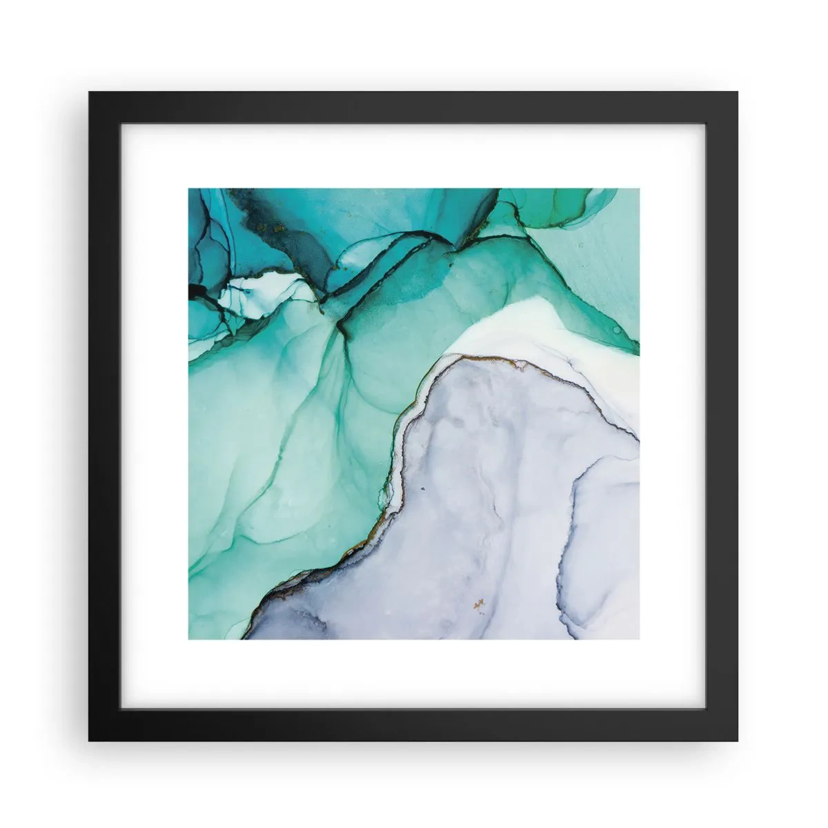 Affiche dans un cadre noir - Poster - Étude de turquoise - 30x30 cm