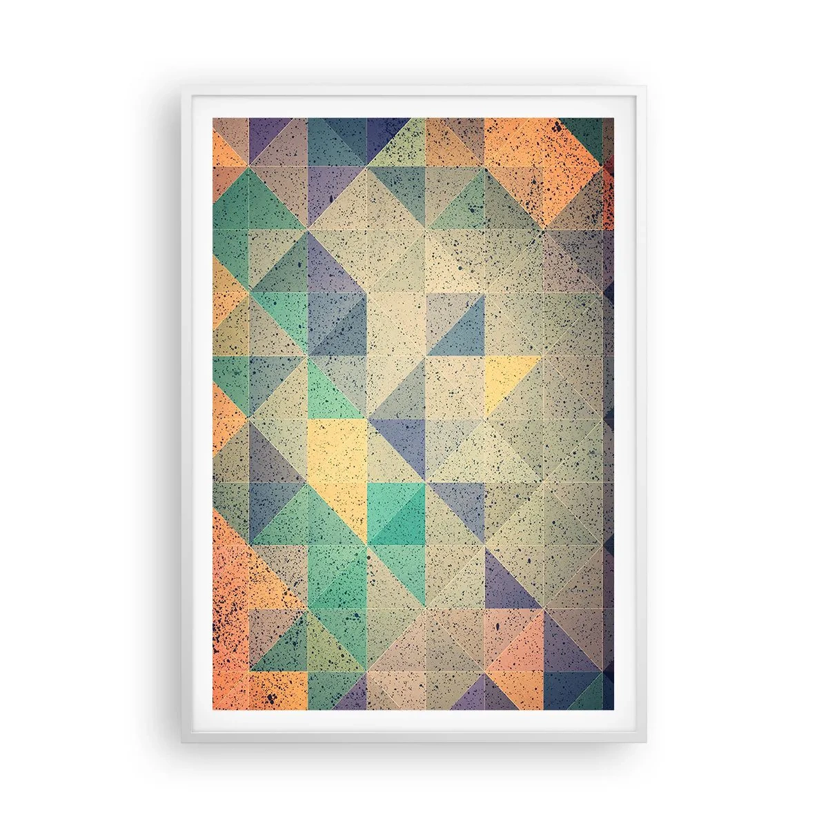 Affiche dans un cadre blanc - Poster - République des triangles - 70x100 cm