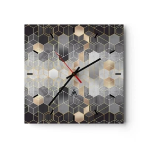 Horloge murale - Pendule murale - Composition de diamants - 40x40 cm