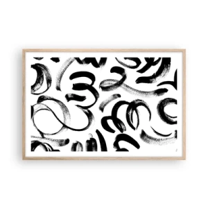 Affiche dans un chêne clair - Poster - Noir sur blanc - 91x61 cm