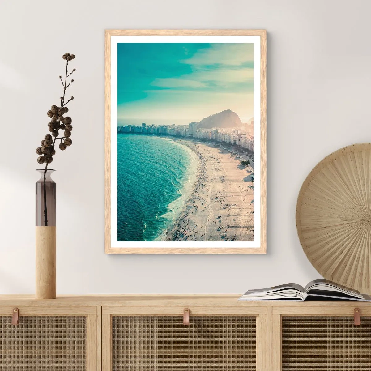 Affiche dans un chêne clair - Poster - Vacances éternelles à Rio - 61x91 cm