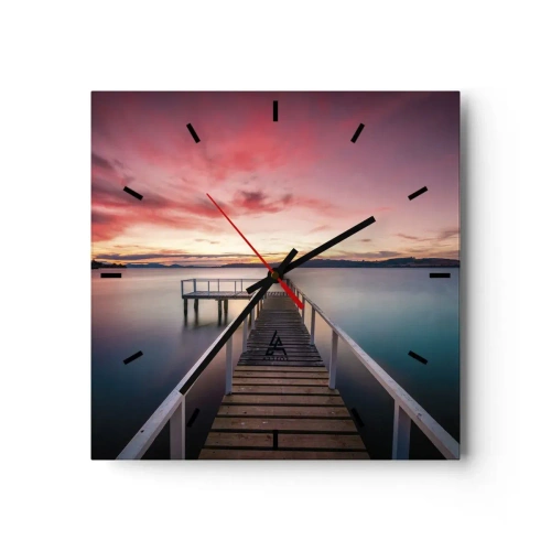 Horloge murale - Pendule murale - La douce flamme du soir - 40x40 cm