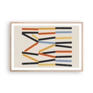 Affiche dans un chêne clair - Poster - Composition de niveaux - 91x61 cm