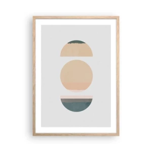 Affiche dans un chêne clair - Poster - Cercles après cercles - 50x70 cm