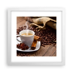 Affiche dans un cadre blanc - Poster - Saveur et arôme épicés - 30x30 cm