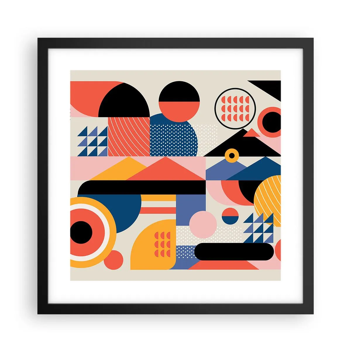 Affiche dans un cadre noir - Poster - Composition : jouer - 40x40 cm