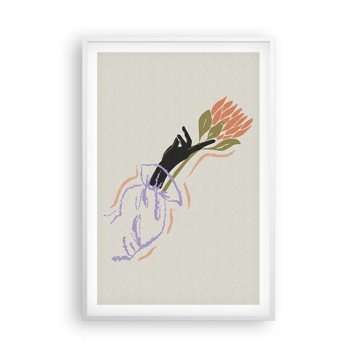 Affiche dans un cadre blanc - Poster - Touche fraternelle - 61x91 cm