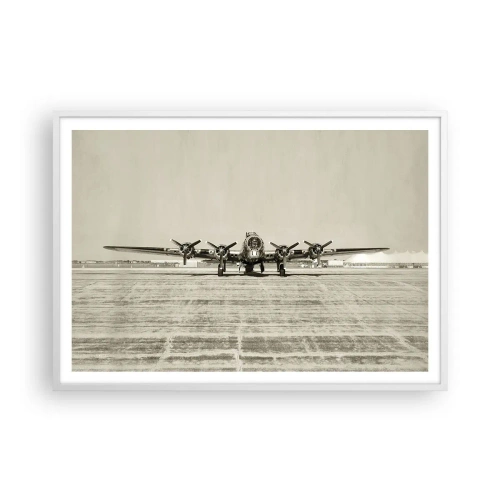 Affiche dans un cadre blanc - Poster - Toujours prêt! - 100x70 cm