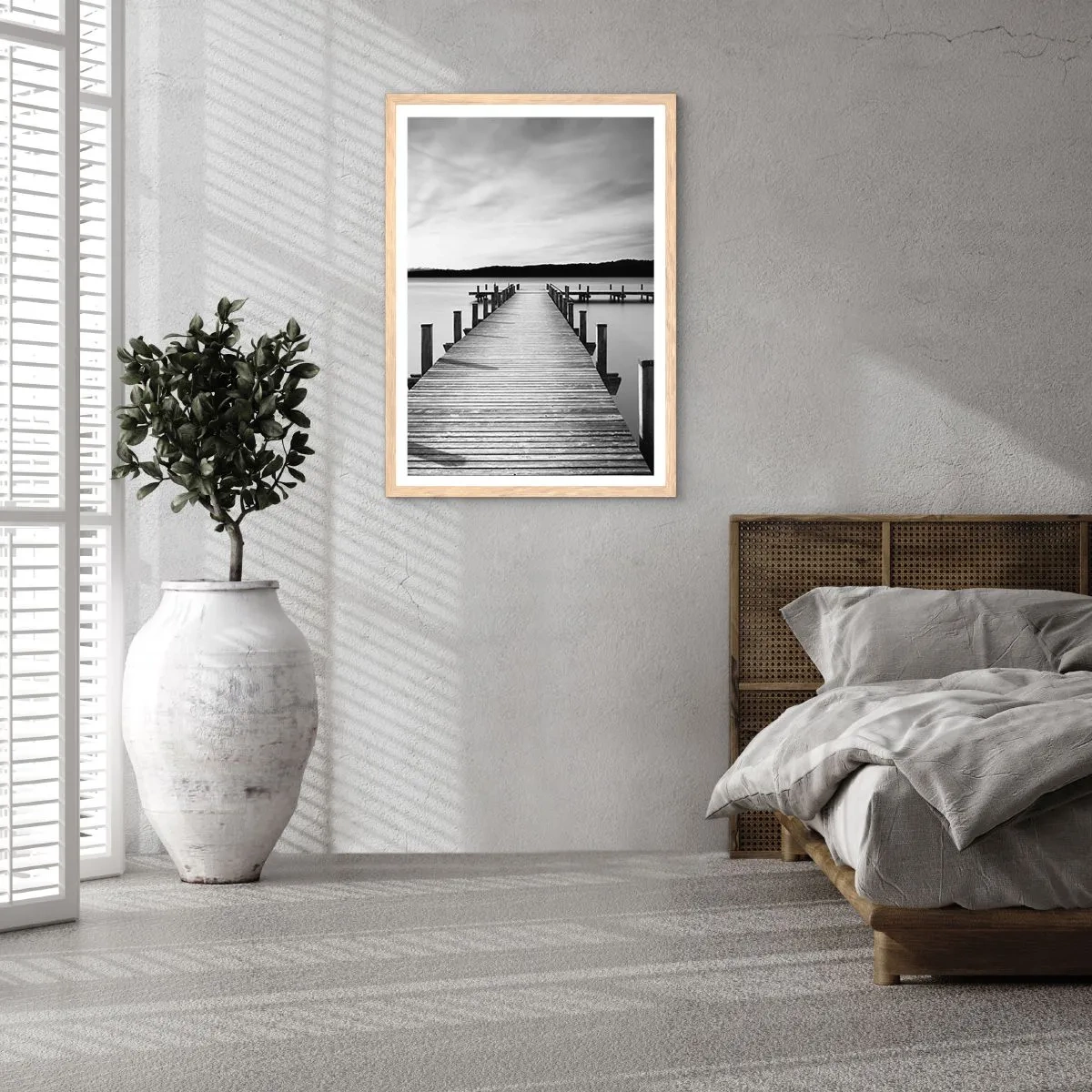 Affiche dans un chêne clair - Poster - Au point d'eau - la paix - 70x100 cm