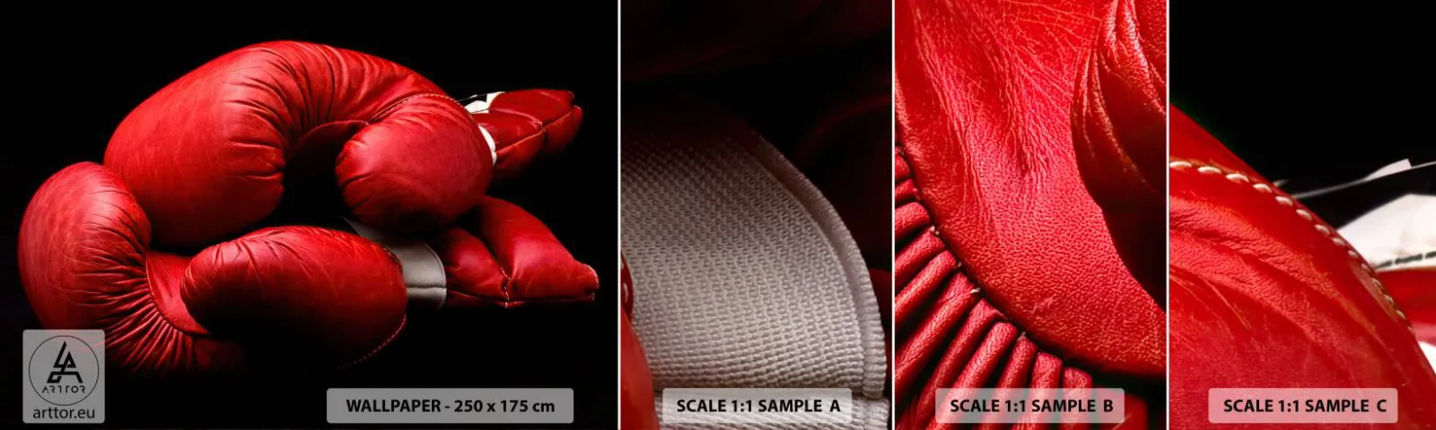 Échantillon De Papier Peint Standard Eco - Les émotions du combat sont derrière nous - sport, Boîte, Gants de boxe - 100x30 cm