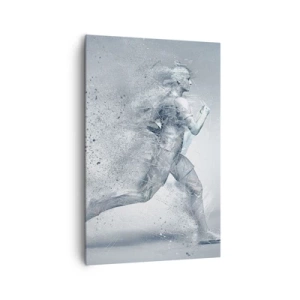 Impression sur toile - Image sur toile - Une figure dynamique courant dans un style abstrait - 80x120cm - Une énergie cristalline - Décoration murale moderne pour le salon et la chambre ARTTOR