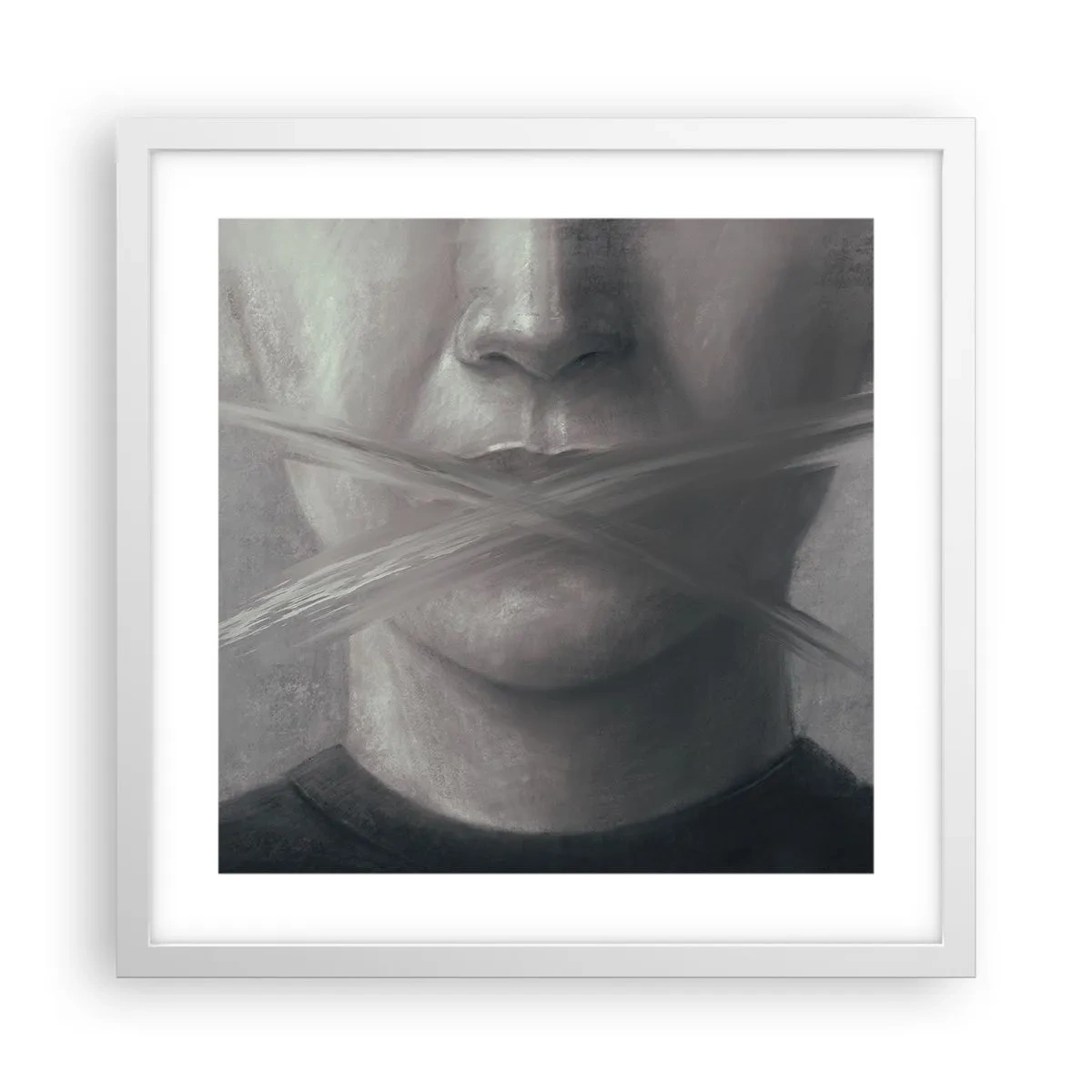 Affiche dans un cadre blanc - Poster - Sans mot - 40x40 cm