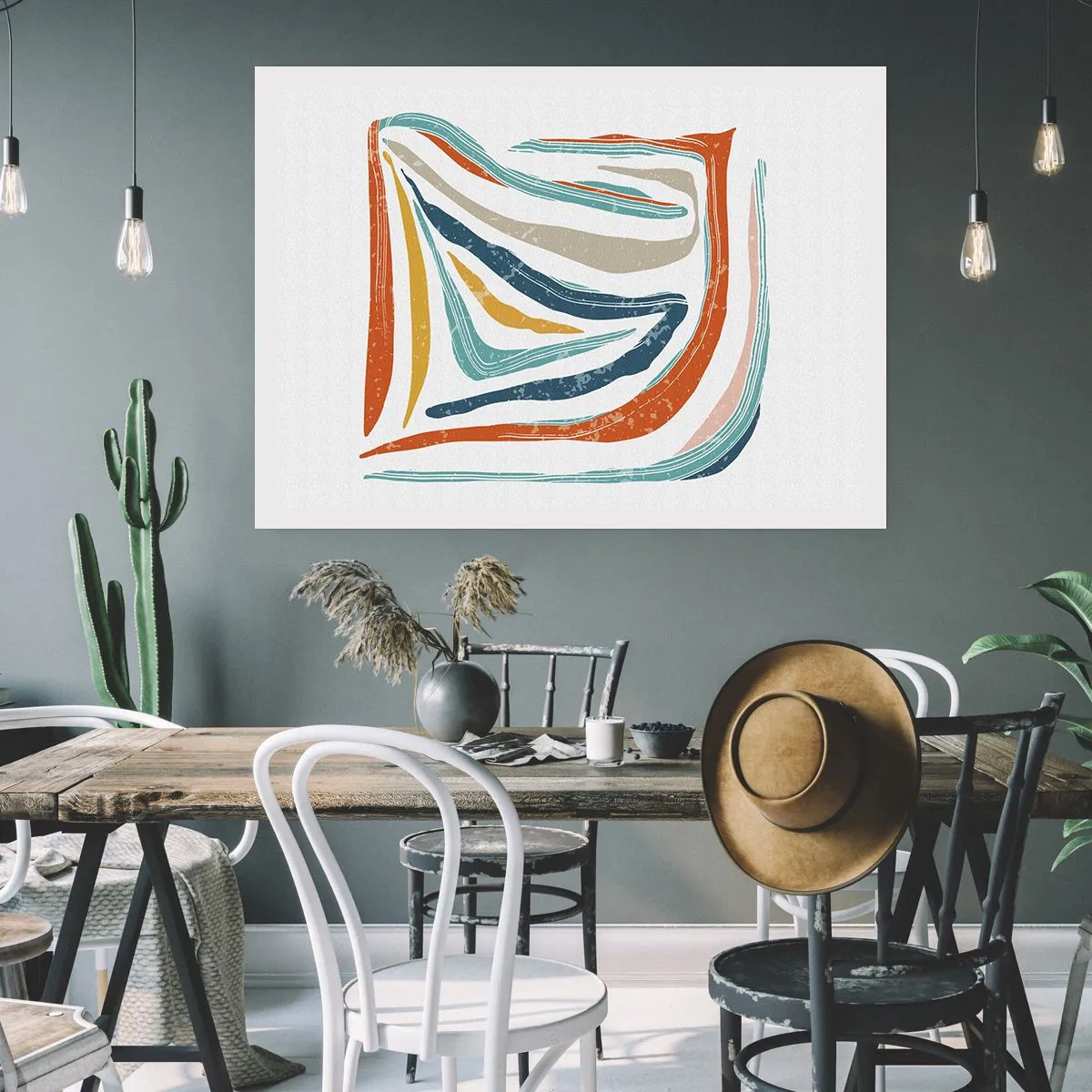 Affiche - Poster - Abstraction avec un sourire amical - 91x61 cm