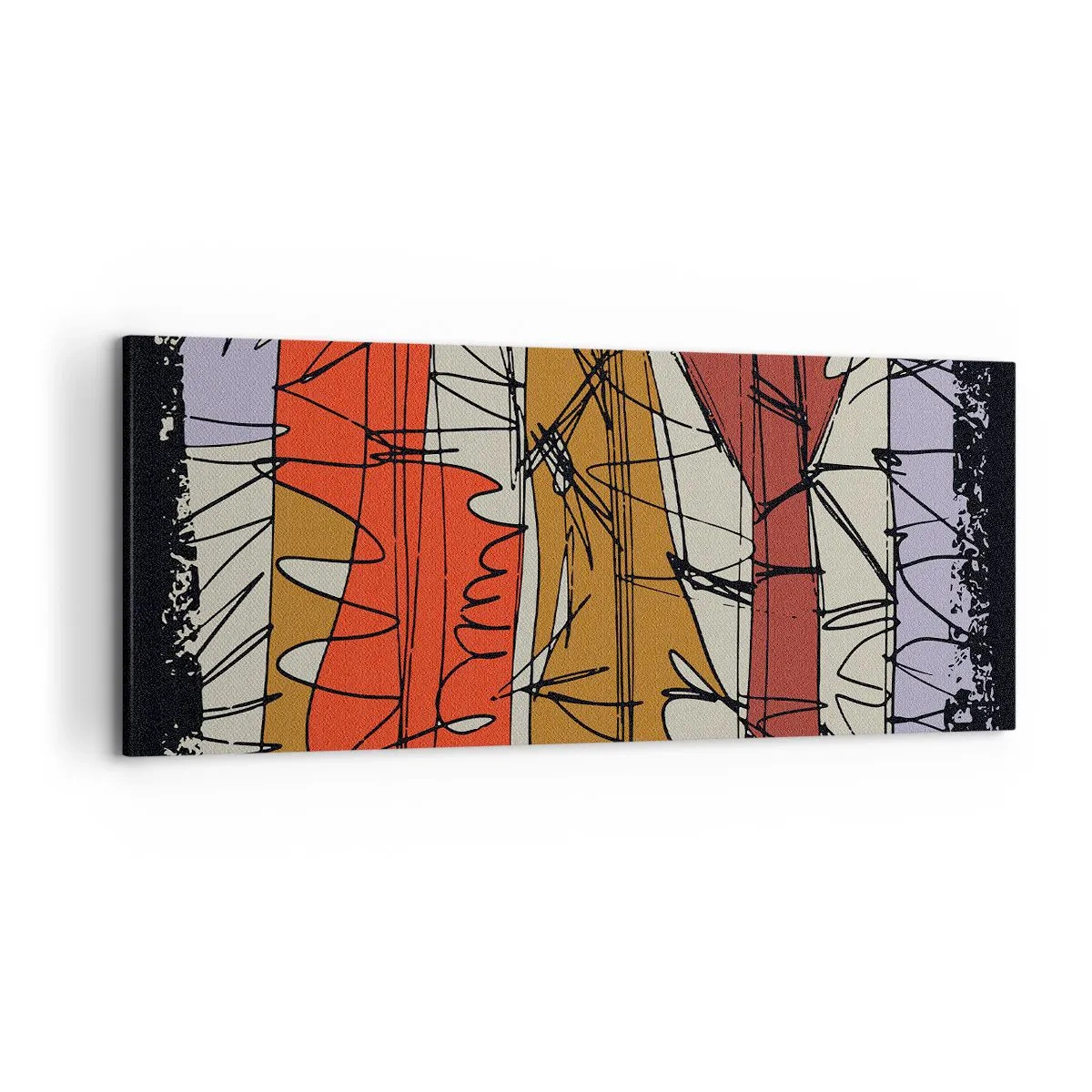 Impression sur toile - Image sur toile - Composition abstraite aux couleurs intenses - 120x50cm - Composition spontanée - Décoration murale moderne pour le salon et la chambre ARTTOR