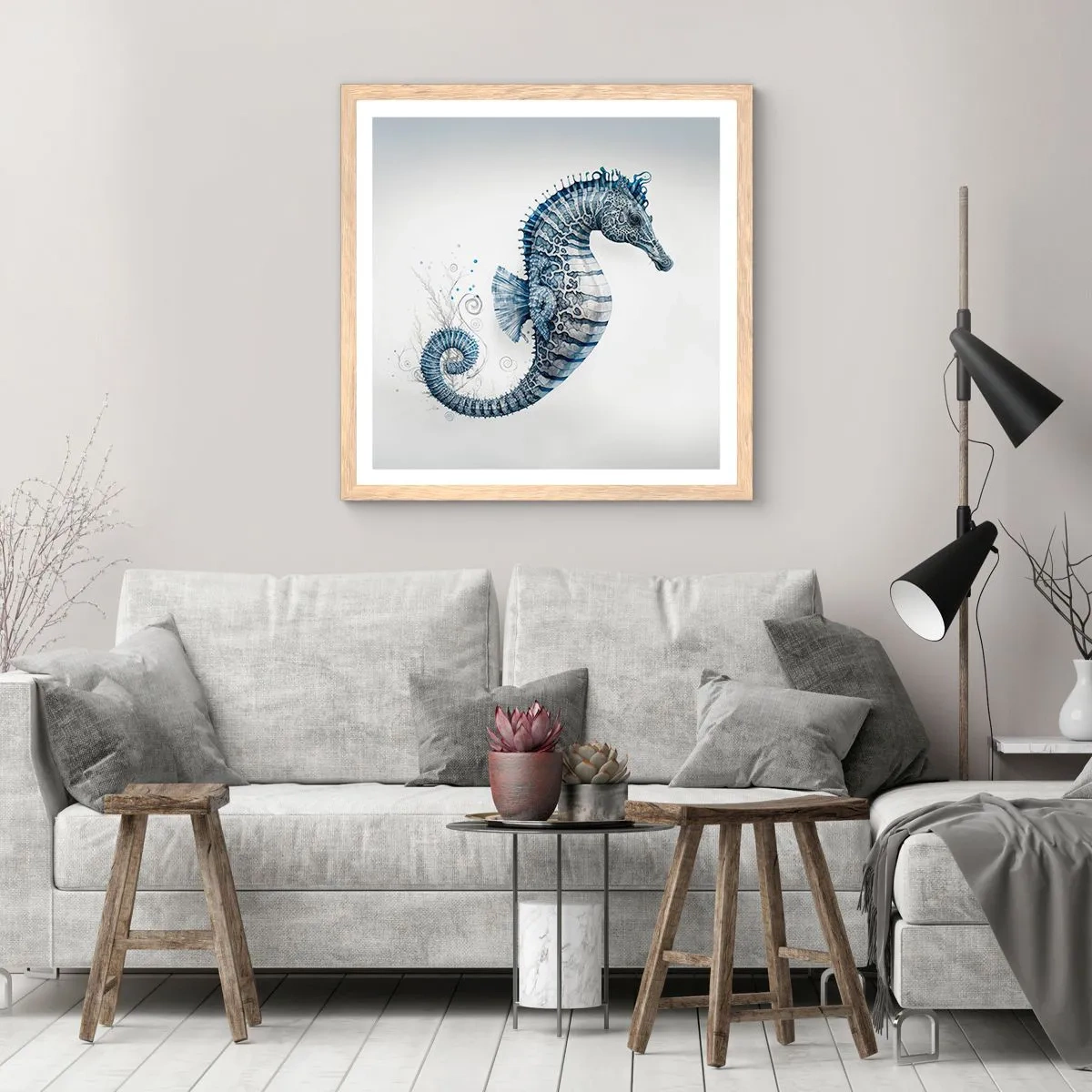 Affiche dans un chêne clair - Poster - Une subtile plaisanterie de la nature - 50x50 cm