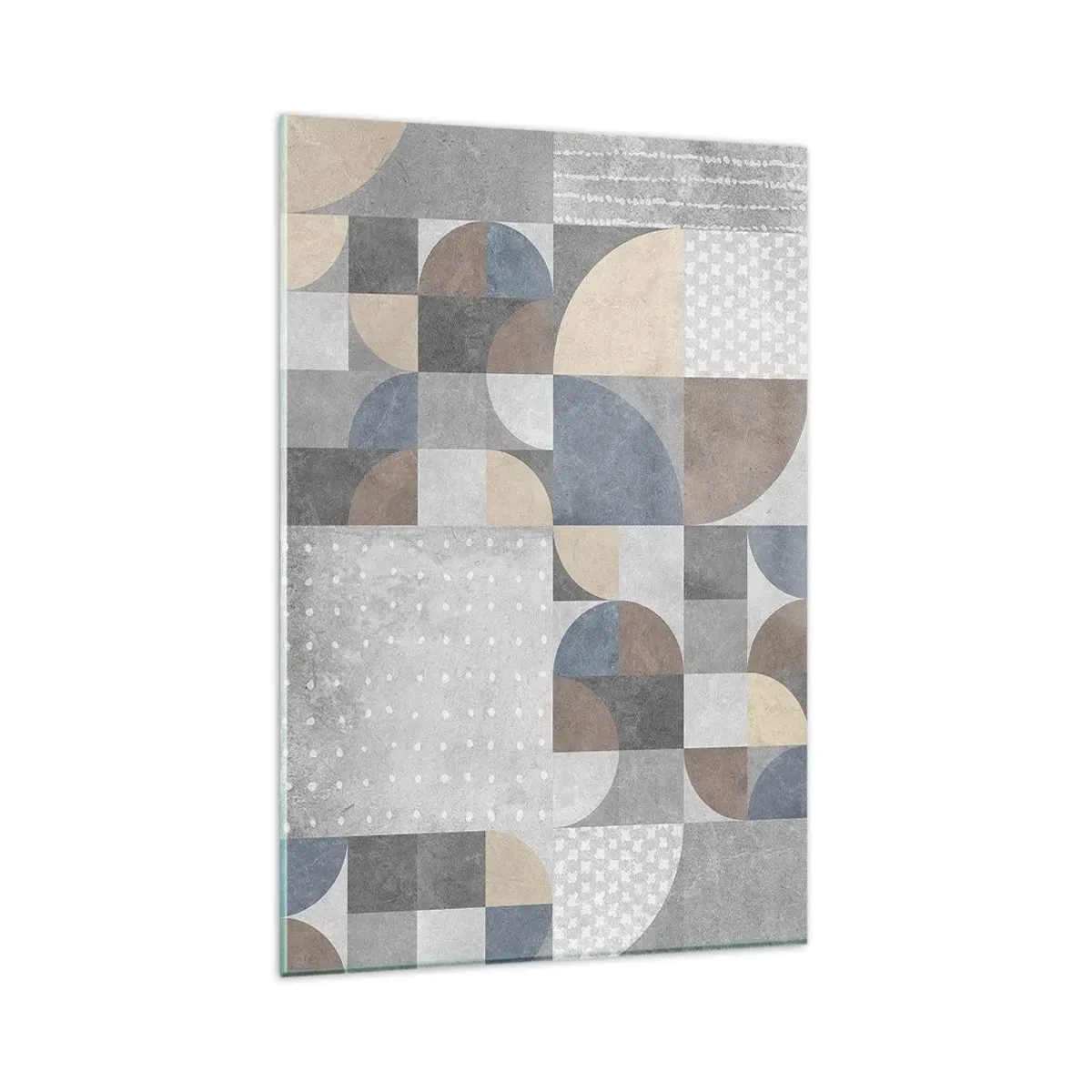 Impression sur verre - Image sur verre - Motif géométrique dans des tons pastel - 80x120cm - Fantaisie de la céramique - Décoration murale moderne pour le salon et la chambre ARTTOR