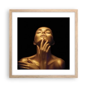 Affiche dans un chêne clair - Poster - Comme de la soie dorée - 40x40 cm