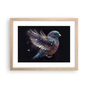 Affiche dans un chêne clair - Poster - Moineau de diamant - 40x30 cm