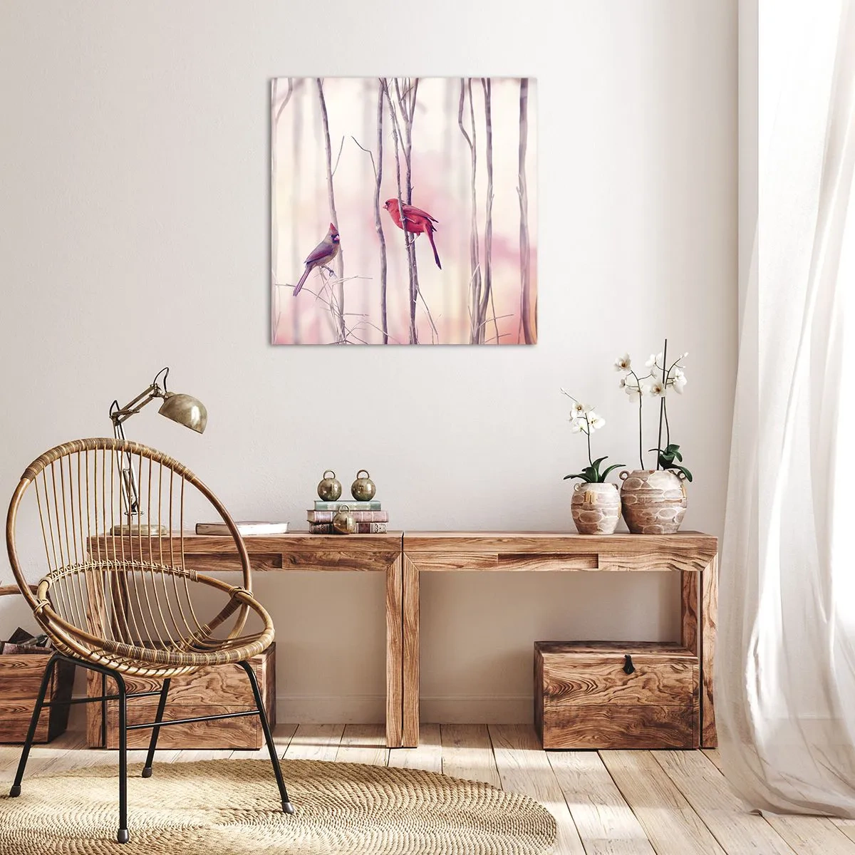 Impression sur toile - Image sur toile - Conte de la forêt rose - 30x30 cm