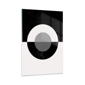 Impression sur verre - Image sur verre - Motif graphique contrasté noir et blanc - 80x120cm - Harmonie de noir et blanc - Décoration murale moderne pour le salon et la chambre ARTTOR