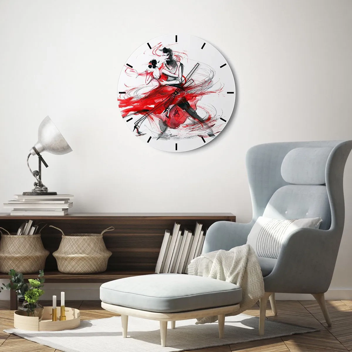 Horloge murale - Pendule murale - Tango - le rythme de la passion - 30x30 cm