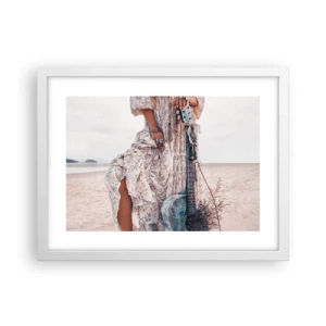 Affiche dans un cadre blanc - Poster - Enfant de fleur en route - 40x30 cm