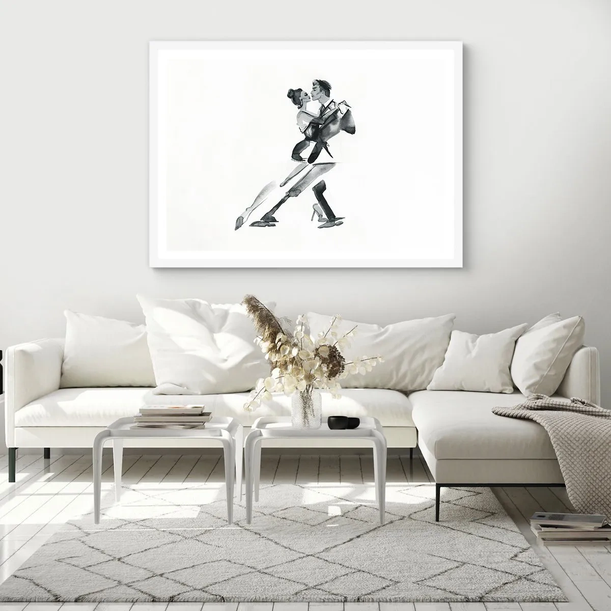 Affiche dans un cadre blanc - Poster - En un battement - 100x70 cm