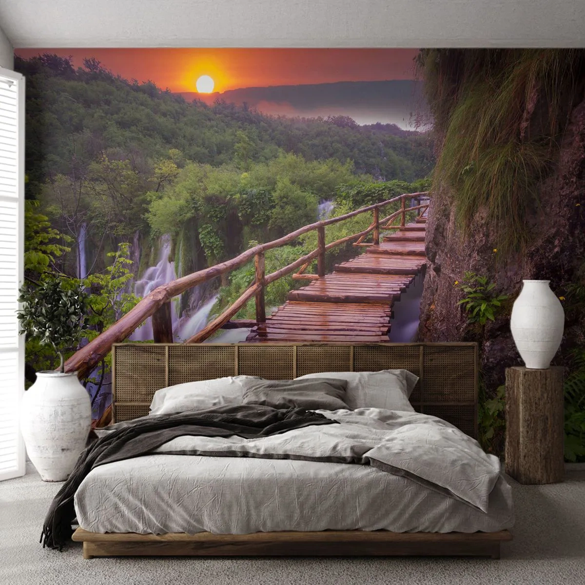 Papier Peint Photo Premium Canvas - La beauté au-delà de la croyance - Paysage, Cascade, Croatie - 200x140 cm