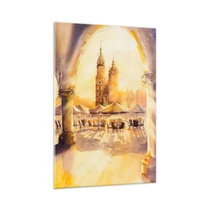 Impression sur verre - Image sur verre - À l'est, sur la place du marché de Cracovie - 70x100 cm