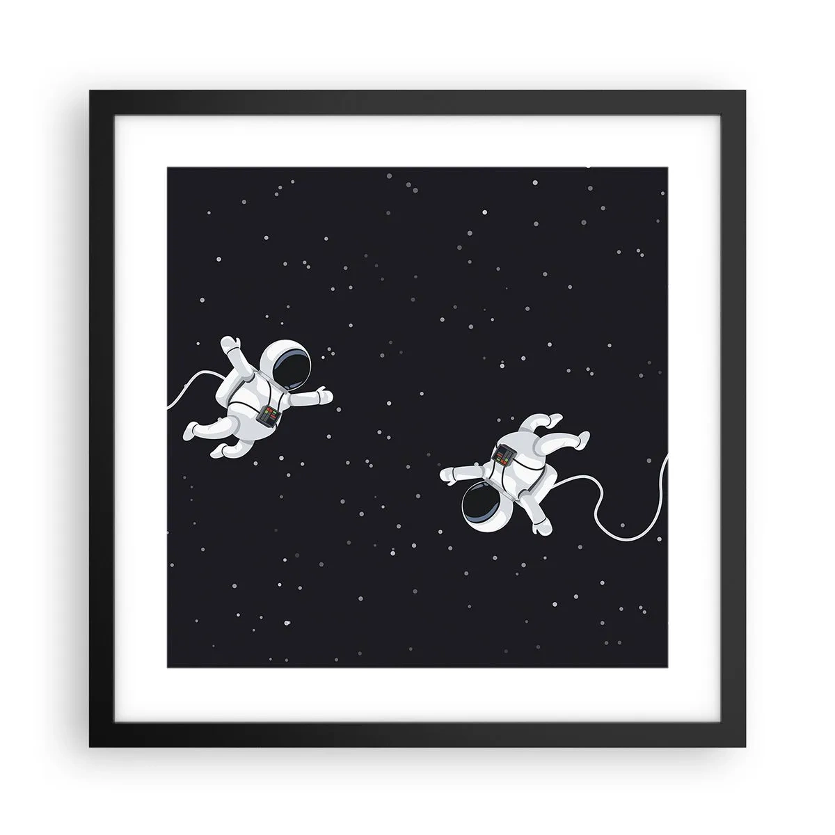 Affiche dans un cadre noir - Poster - Sortie cosmique - 40x40 cm