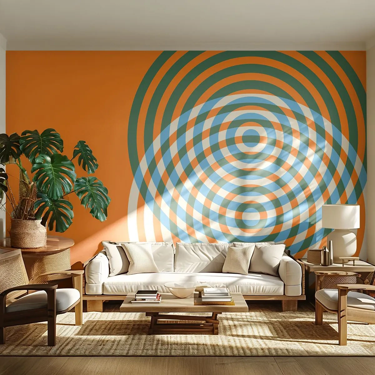 Papier Peint Photo Standard Eco - Variation circulaire abstraite - Abstraction, Morceau, Les quartiers - 300x210 cm